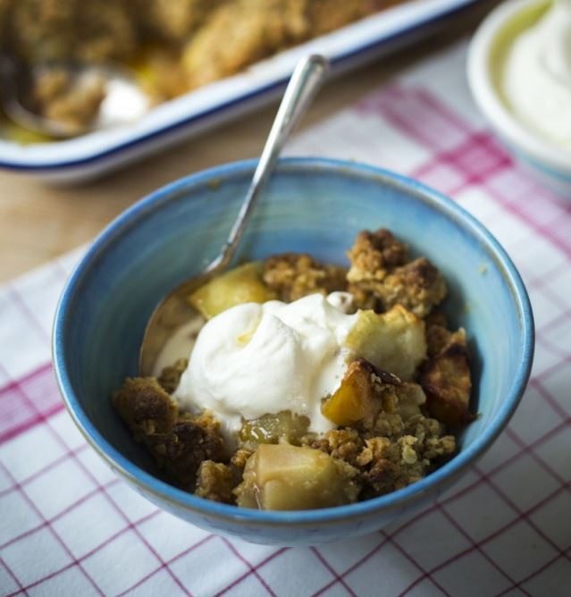 recipes, apple crumble, donal skehan, oat recipes, healthy desserts
